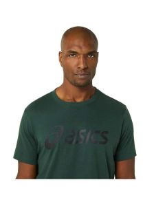 Asics Big Logo Tee Men rain forest / perf black