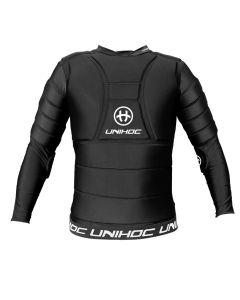Unihoc Goalie Weste Flow longsleeve schwarz/weiss Senior