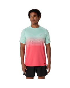 Asics Seamless SS Top Men coral reef / oasis green