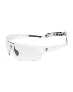 Unihoc Brille Victory weiss Senior, inkl. Schutzcase