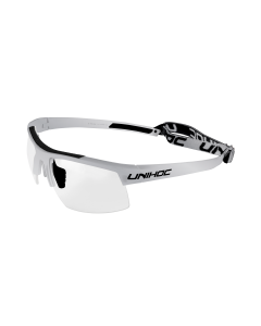 Unihoc Brille Energy Weiss/Silber Senior, Inkl. Schutzcase