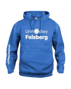 Hoodie Unihockey Felsberg Big Logo blau Senior