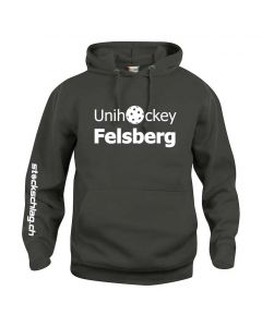 Hoodie Unihockey Felsberg Big logo schwarz Senior