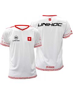 Unihoc Nationenshirt Schweiz weiss/rot