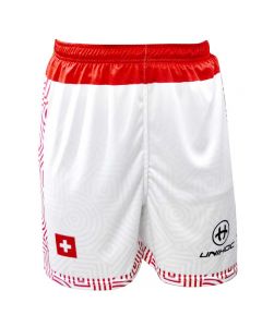 Unihoc Nationen-Shorts Schweiz weiss/rot