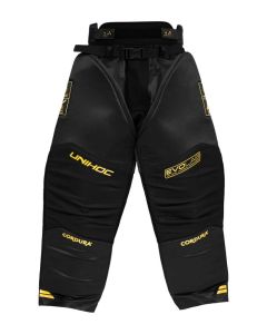 Unihoc Goaliehose Alpha Evolab black/gold