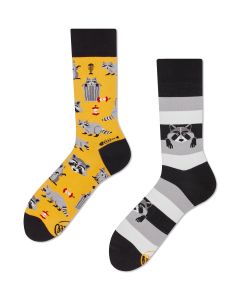 Many Mornings Raccoon Bandit Crew-Socken