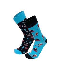 Stockschlag.ch Unihockey Freizeit Socken hellblau/schwarz