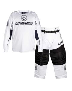 Unihoc Inferno Goalieset all white Senior