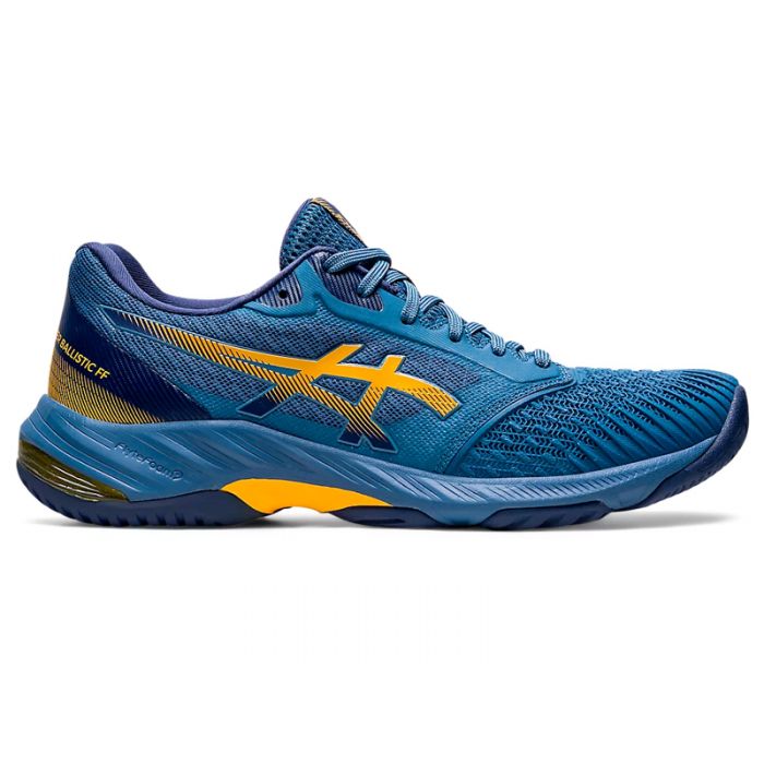 Stockschlag – dein Unihockey Shop – Indoorschuh Asics Netburner Ballistic  FF 3 Men Azure/Amber