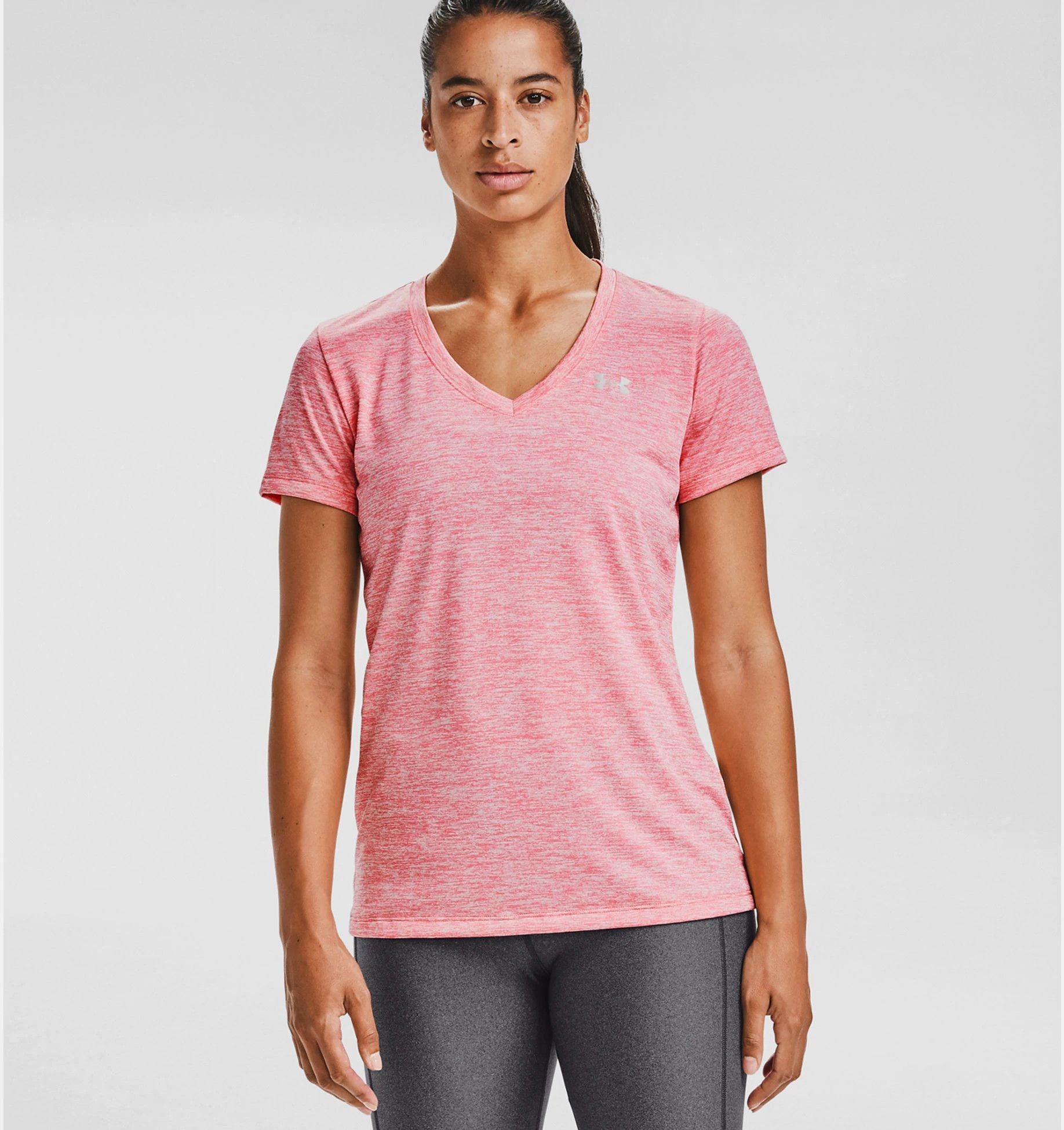 dein Unihockey Shop – Under Armour T-Shirt mit V-Ausschnitt Twist Tech  Damen pink lemonade - Stockschlag